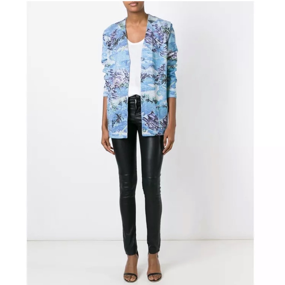Saint Laurent Oversized V-Neck Hawaiian Cardigan